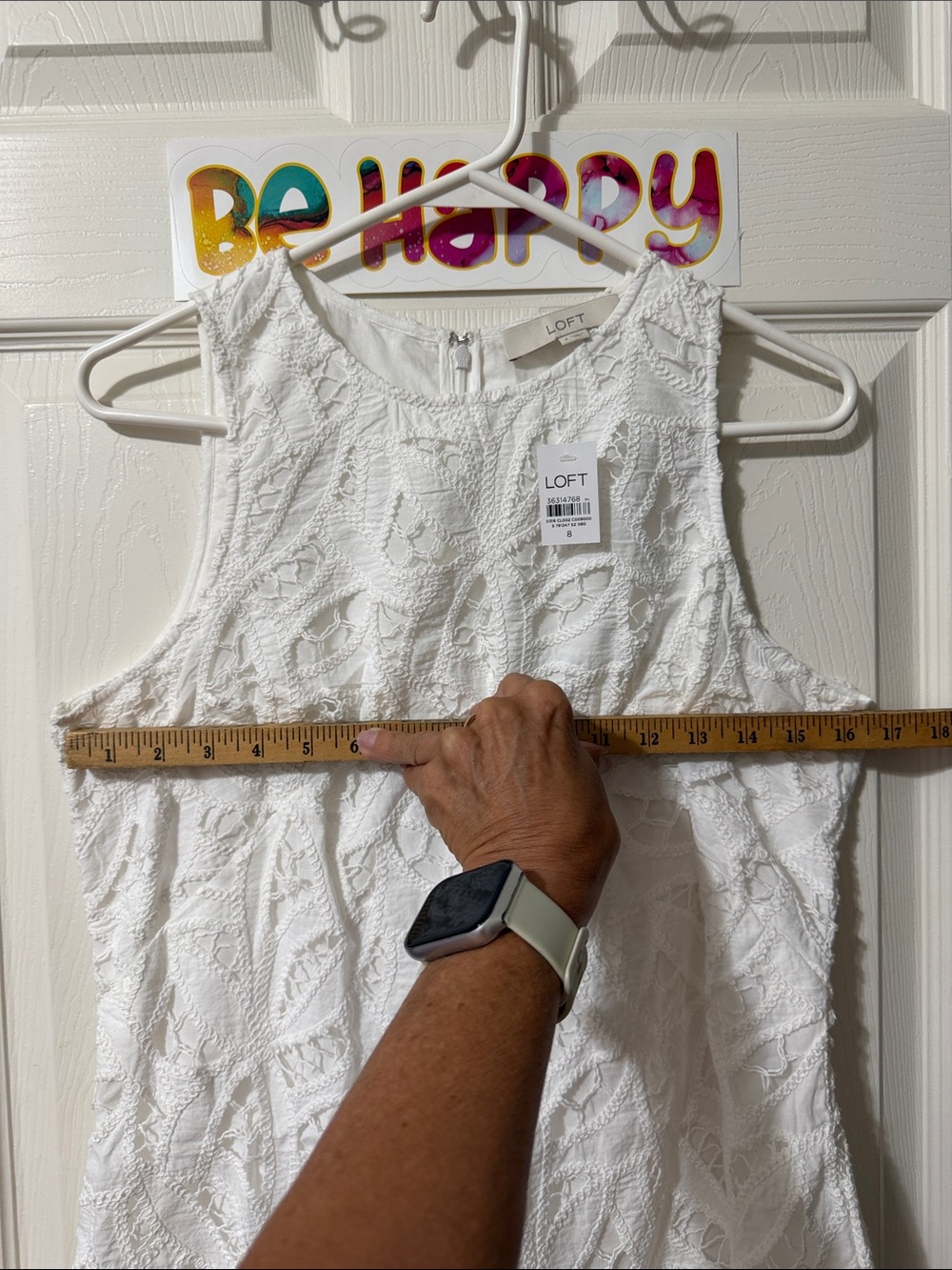 LOFT White Crochet Lace Dress - Picture 10 of 13